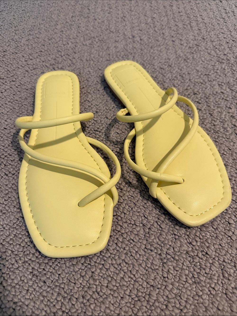 Dolce Vita Lemon Yellow Strappy Slide Sandals